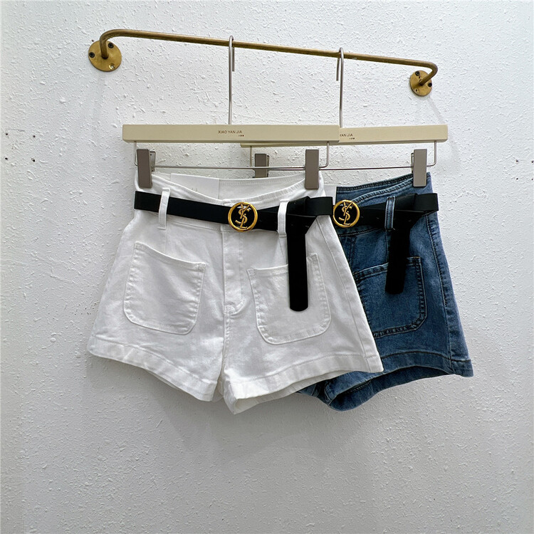 [Xiaoyan family] Korean version of simple and versatile denim shorts (without belt) 3051# XYJ