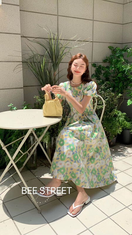 [bee Street] lady temperament fashion dress 9159# lwy