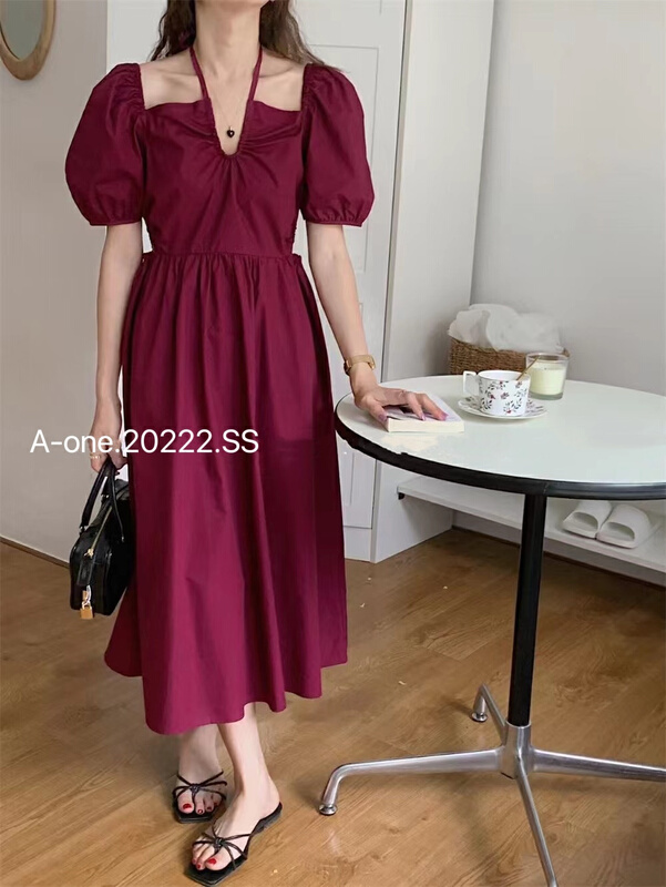 New in early summer! [A-One] bubble sleeve design dress 9879# LSW