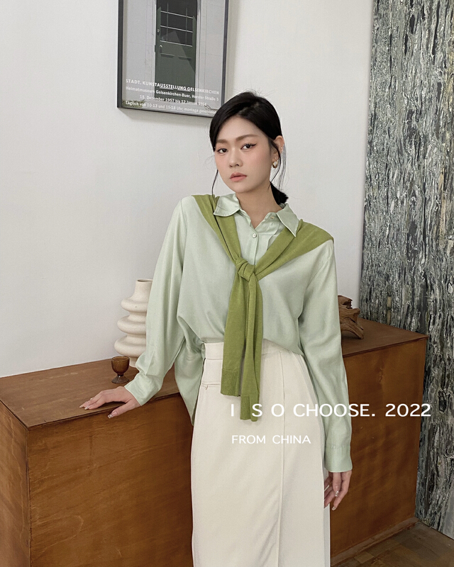 New year in early spring! [ISO Korean] Korean comfortable skin friendly single breasted shirt 66005# hjy