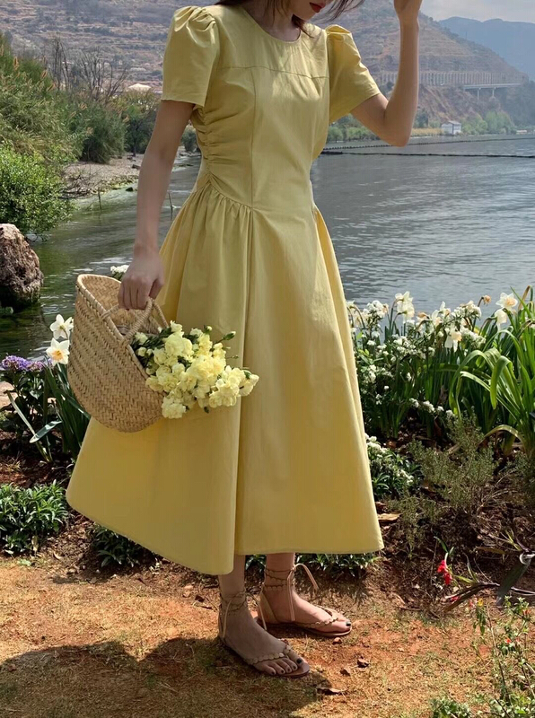 [L.L studio] French Hepburn pleated waist dress 77100# PCZ