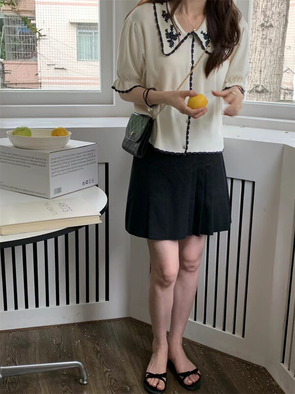 New in early summer! [buyer's selection] Korean version Lapel Crochet sweater u8010# XJ