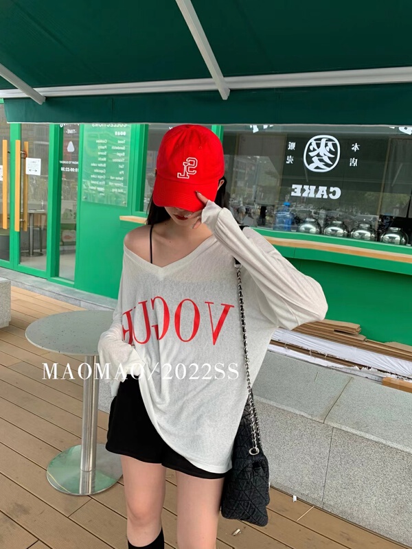 [Maomao] Korean letter printed sunscreen shirt 0676# WTT