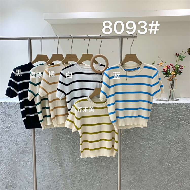 初夏新款!【WEIKA】時尚條紋套頭小衫  8093#  LWY