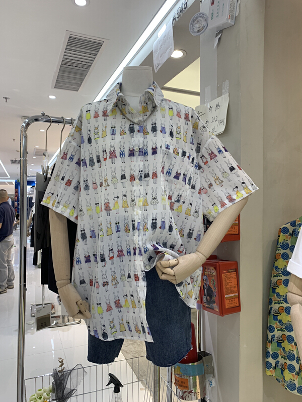 [YJ. Simple] rabbit cartoon printed shirt 3052# ozq