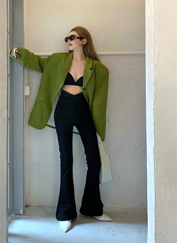 [RM. HH] irregular high waist, slightly flared, leg dragging jeans 322-1# ozq
