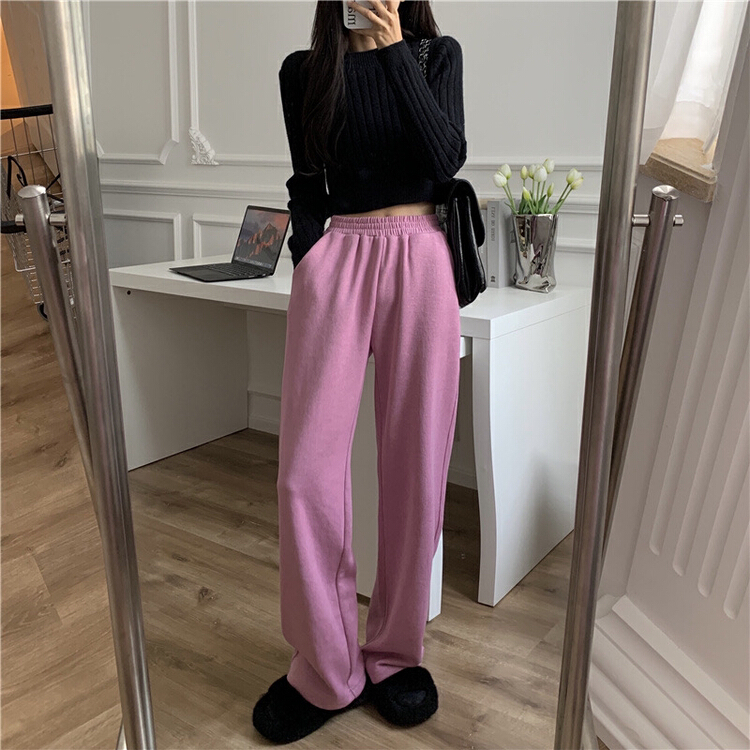 New year in early spring! [Huaxi] high waist, wide legs, slim straight sports casual pants 8616# PCZ