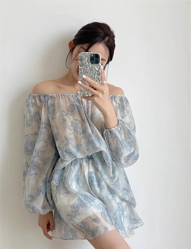 [jun.t] temperament fashion blouse + elastic waist versatile casual pants set 6043# PCZ