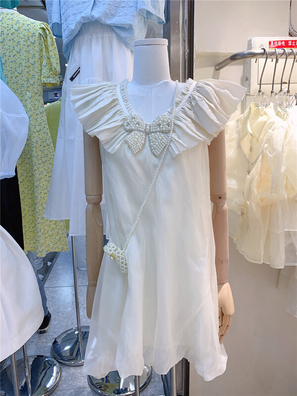[yipinhan] Korean style bow sleeveless dress 8975# PCZ