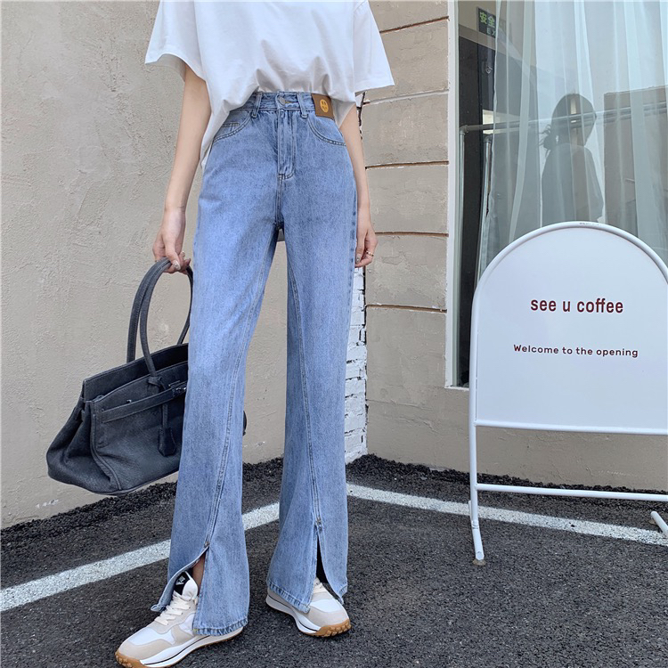 New year in early spring! [ten. 10] split design, retro and foreign style Korean jeans x001# jhy