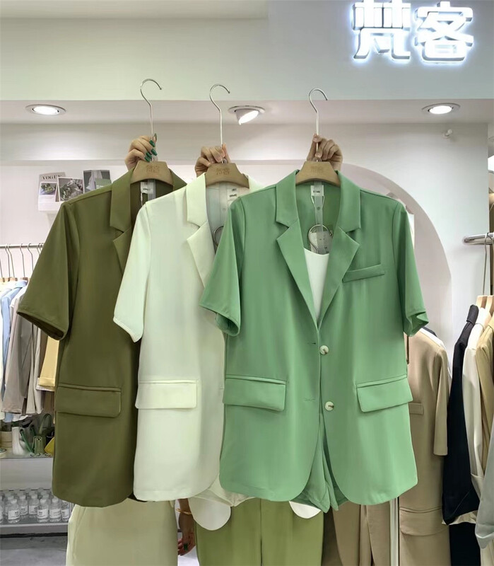 New in early summer! [Fanke Fanke] temperament short sleeve suit coat + versatile wide leg casual shorts suit 12083# XJ