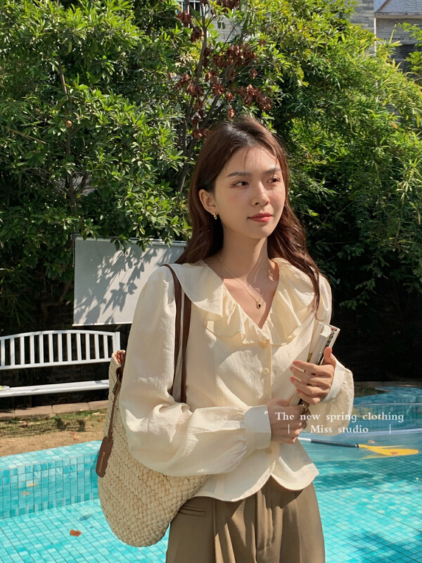 New year in early spring! [miss miss miss home] versatile lotus leaf collar shirt ys1-2f002# ZSY