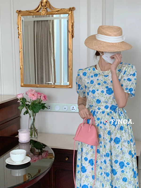 [olive] Korean style big flower dress (dress only) 1122# CLS