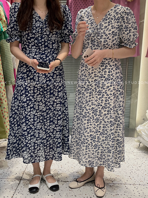 New in early summer! [Chen] Korean style lady Floral Chiffon Dress 3213# hjy