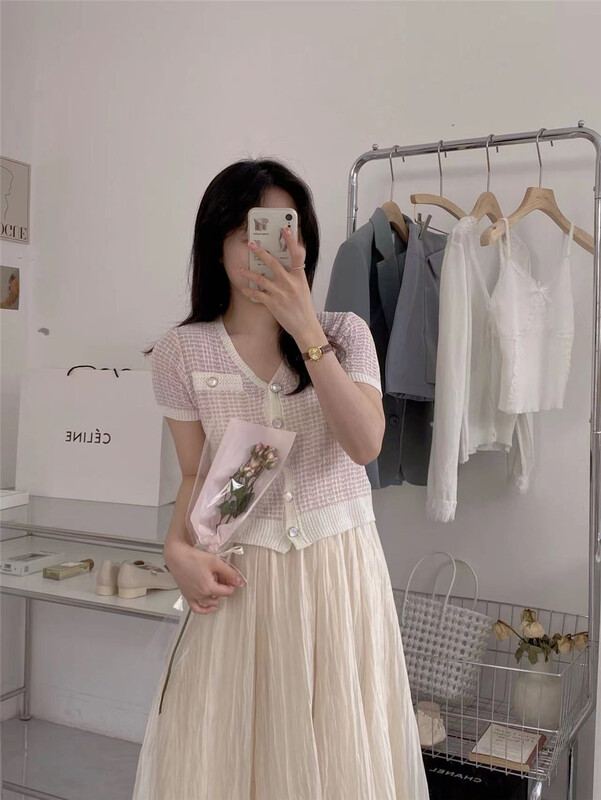 goods in stock! [Yun] gentle temperament short knitted cardigan 6201# CSX