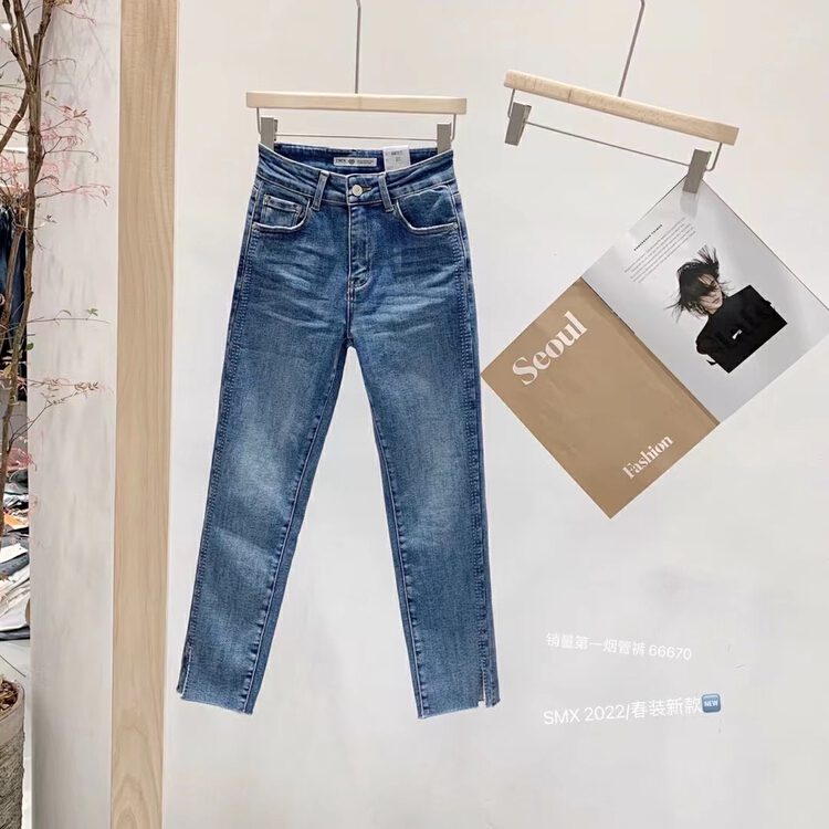 New year in early spring! [SMX] side split straight jeans 66670# XJ