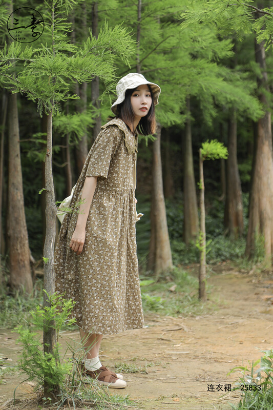 [original of three plain clothes] wenyisen floral dress 25833# XYJ
