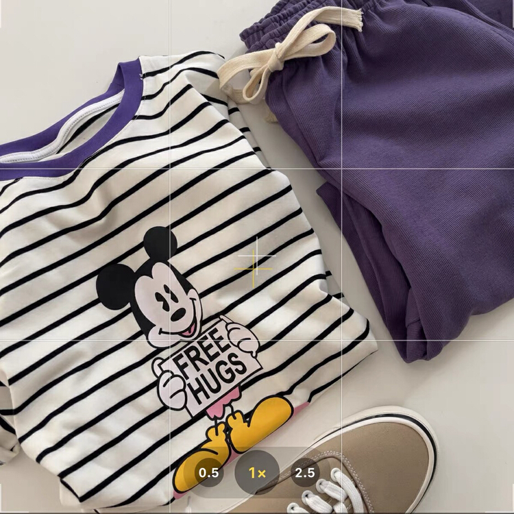 [love] Korean Mickey print short sleeve T-shirt z0875# HBx
