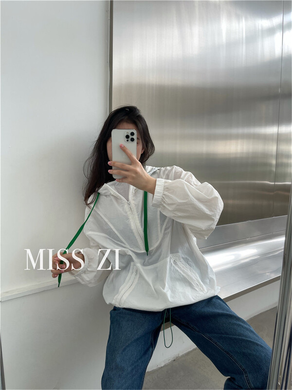 初夏新款!【MISS ZI】連帽寬鬆復古防曬衫  2310#  CQW