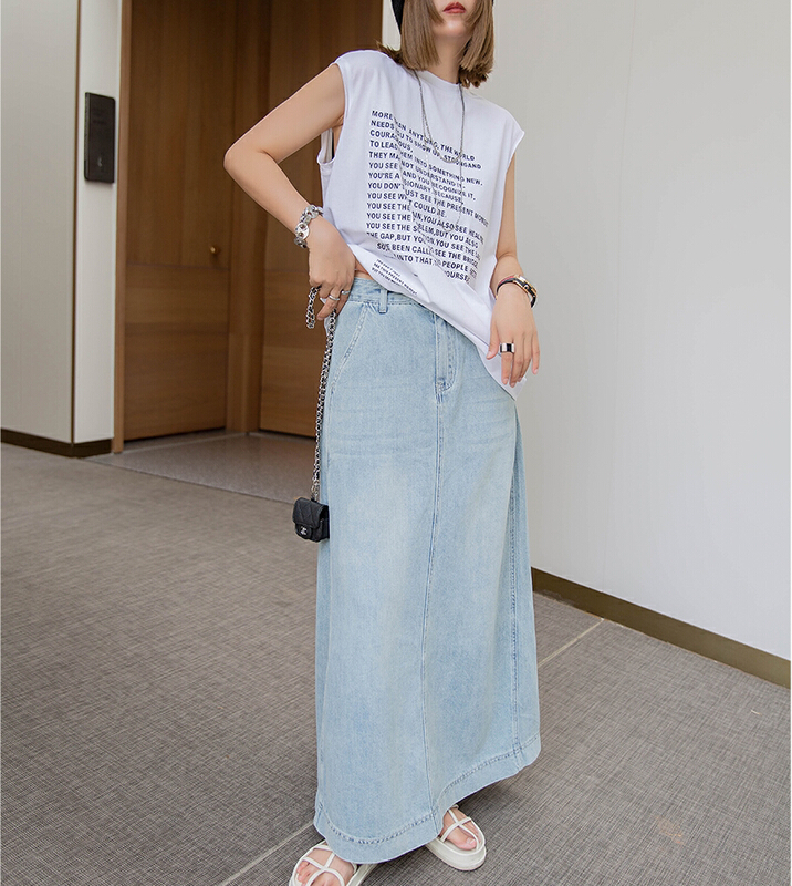 [myallin] Korean letter printed loose Pullover vest / sling 8067# ozq