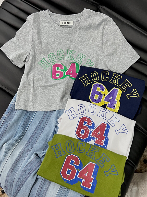 [bubble] American style lucky math 64 short short sleeved T-shirt 22t096# ozq