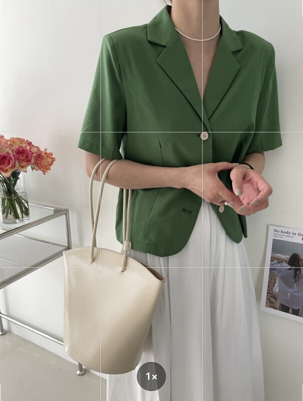 [in mode] temperament and texture suit collar short sleeve shirt 6896# cqw