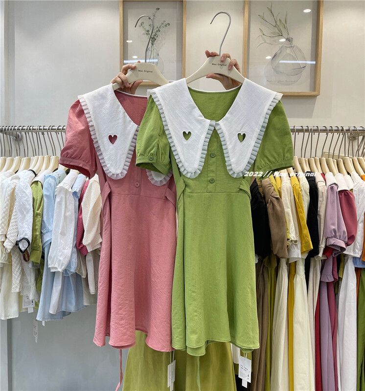 [Max original] Korean version of age reducing love hollow out dress 98221# HBx