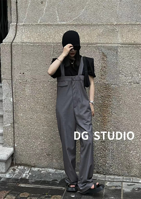 【DG】韓版百搭直筒背帶褲(不含內搭)  8100#  XJ