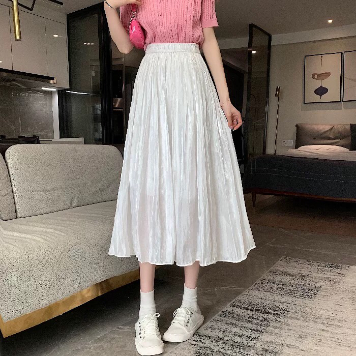 New year in early spring! [S.J] vertical yarn skirt medium length elastic high waist streamer A-shaped skirt ys2026# LSW