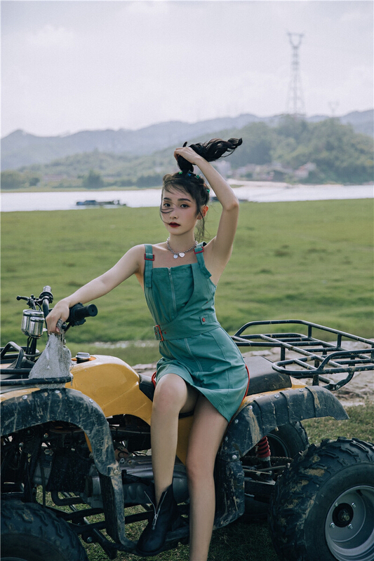 New in early summer! [AC] fake two-piece slim fit dress 6712# JJ