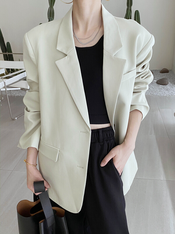 New in early autumn! [gracetina Hoo] fashionable sleeve embroidered loose silhouette suit wt870# zxl
