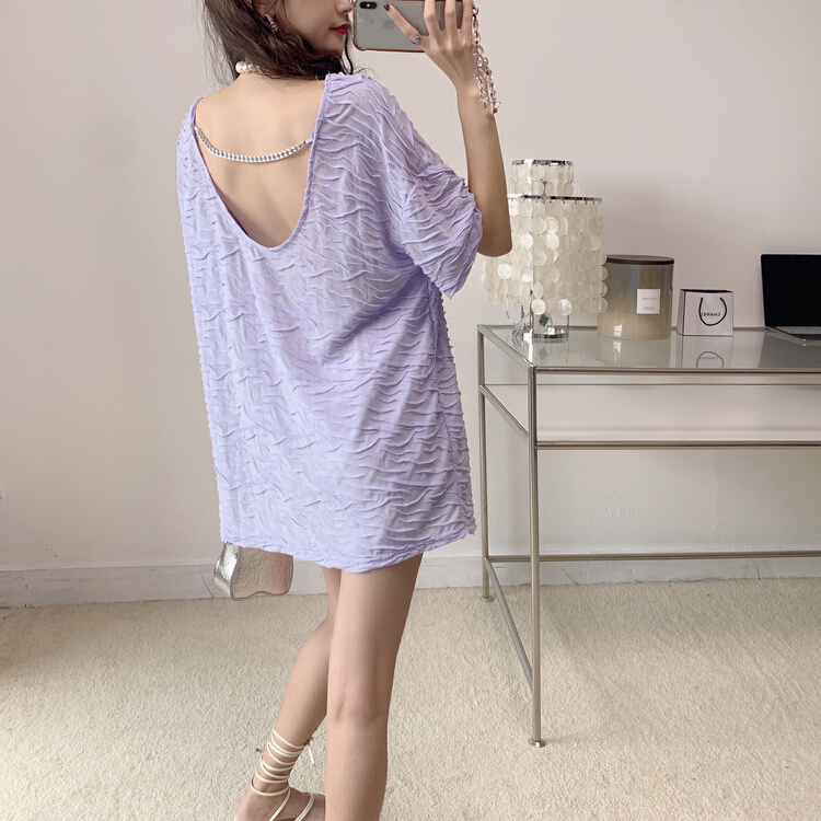 [Vanessa] design bareback chain blouse (the chain cannot be disassembled) 6166# ozq