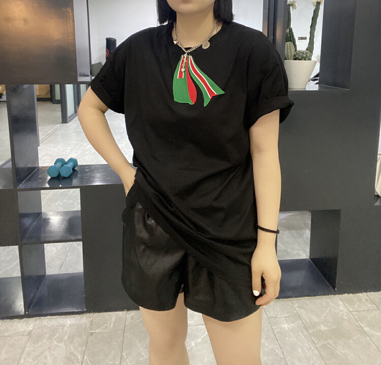 New in early summer! [Qijia +] Korean simple embroidery short sleeve T-shirt 7375# zyh