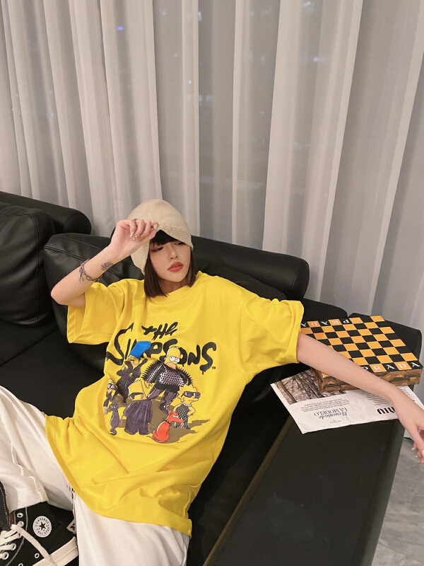 [YT] Simpson crack print loose short sleeve T-shirt t51114# PCZ
