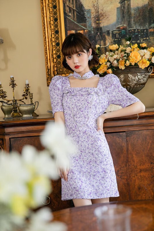 [Joyce standing] little woman's square neck floral dress 21117# JJ