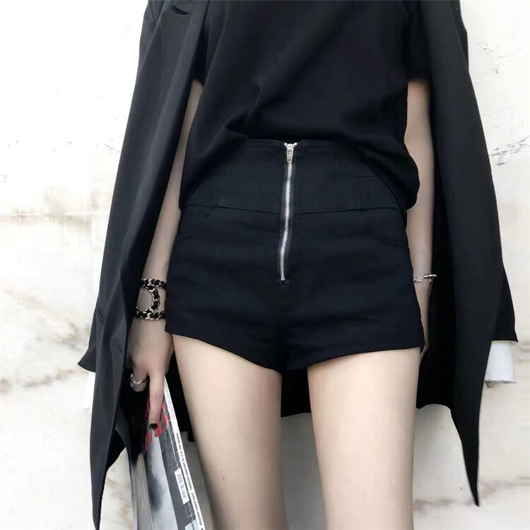 Early spring! [Linna] Korean personalized semi zipper design casual shorts 7011# zxx