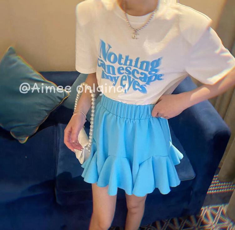 New in early summer! [section of me] fashionable and versatile loose letter printed short sleeve T-shirt 9098# ozq