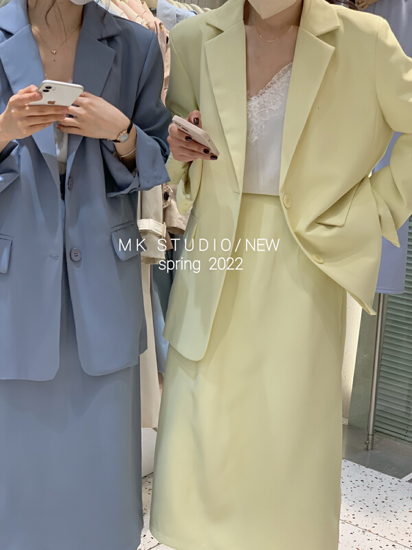 [MK] Korean style minimalist and versatile texture suit 8001# hjy