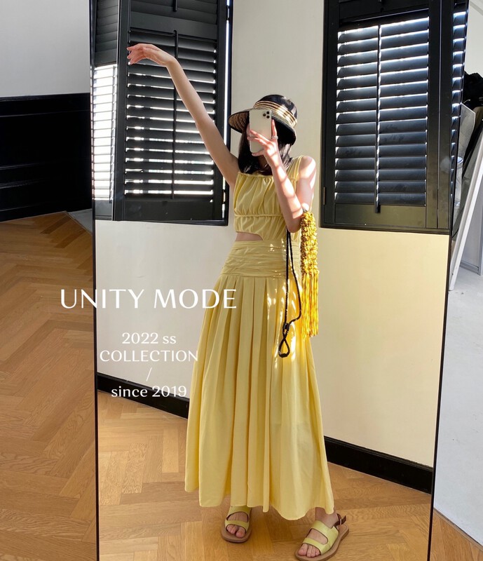Early spring! [unit] chic design sensational hollowed out vest dress 8921# cqw