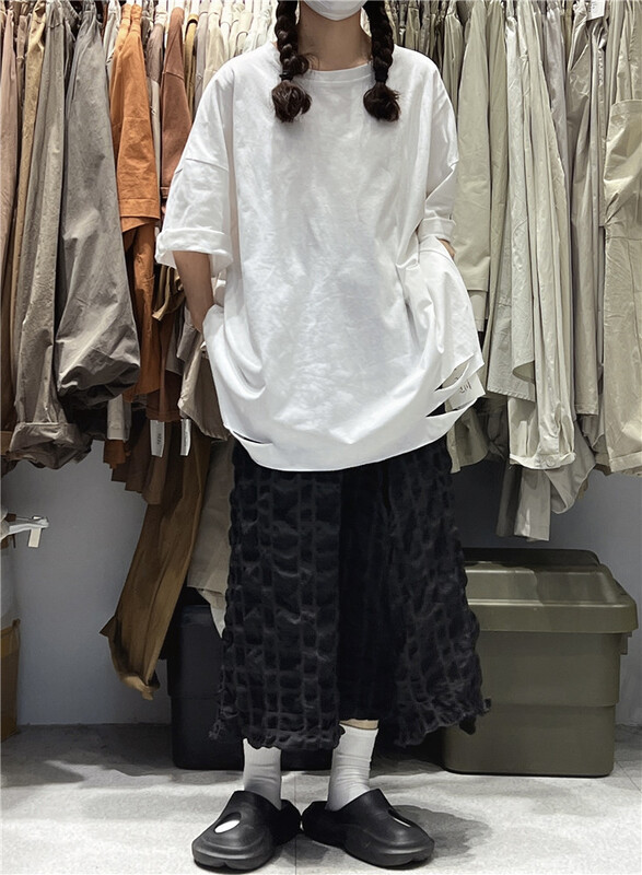 [several cloth see Sichuan] hole fashion thin short sleeve T-shirt 822193# L