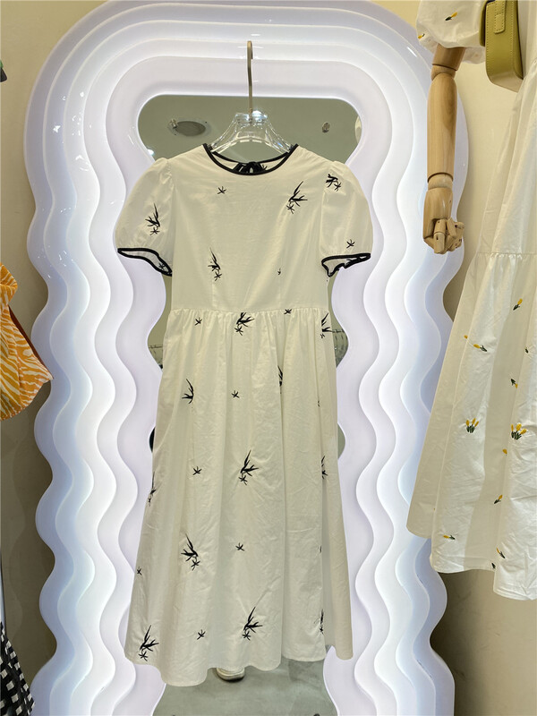 [my] little woman round neck color matching dress 1470# JJ