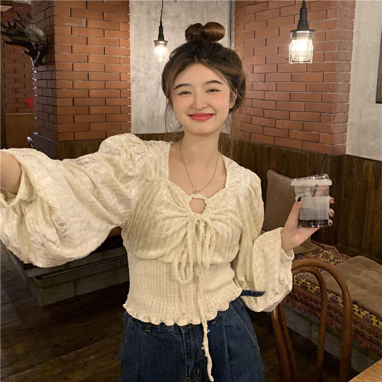 New year in early spring! [timely rain] Han Feng ins design sense waist band small shirt (excluding matching) 55209# WPL