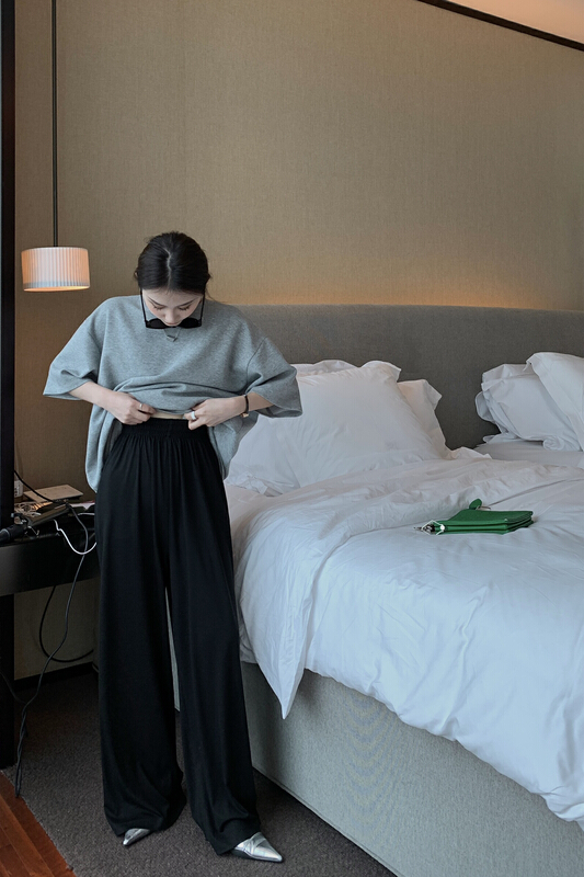[11An] simple and generous wide leg casual pants a6571# LSL
