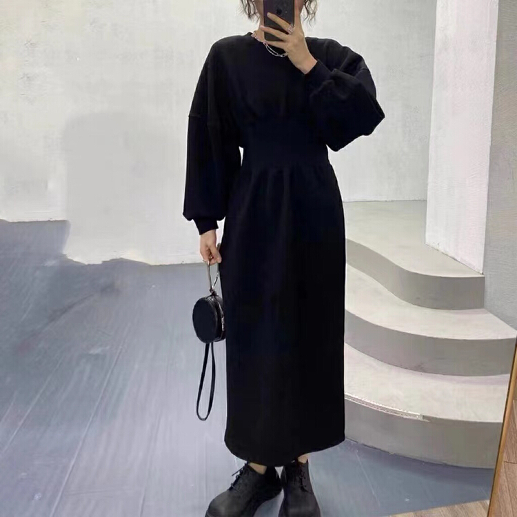 New year in early spring! [only love] round neck waist closing solid color thin dress (only skirts) c107# zxl
