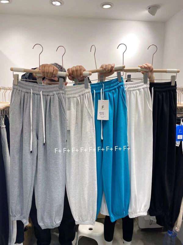 Early spring! 【F】 Simple solid color elastic waist casual pants 8660# HBx