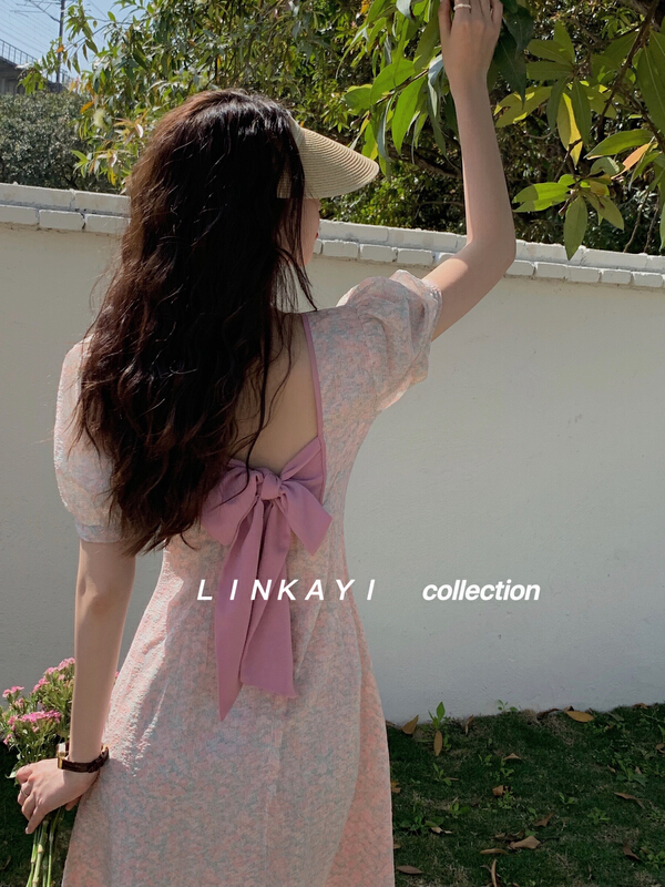New year in early spring! [linkayi] Korean sweet bandage floral dress ys1-22213# hjy