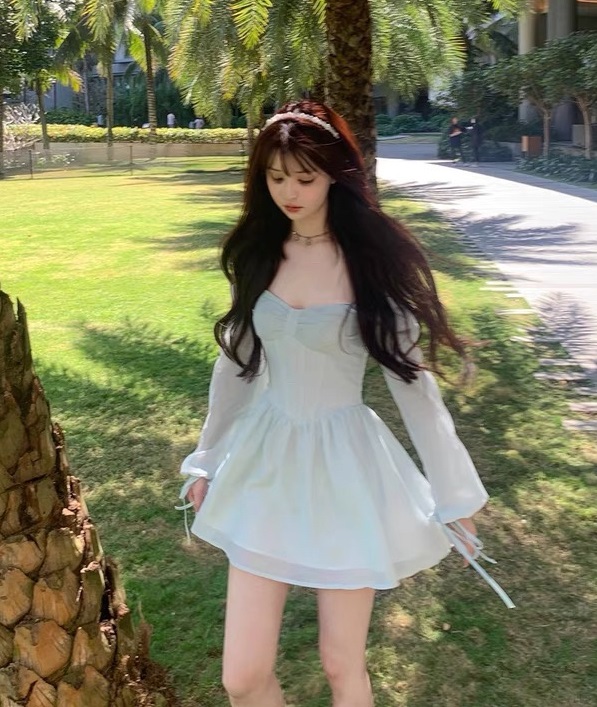 New in early summer! [come and see] fashionable lady temperament waist fishbone dress 5244# JJ