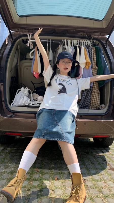 [far. Xi] letter print fashion short sleeve T-shirt 1091# LSW