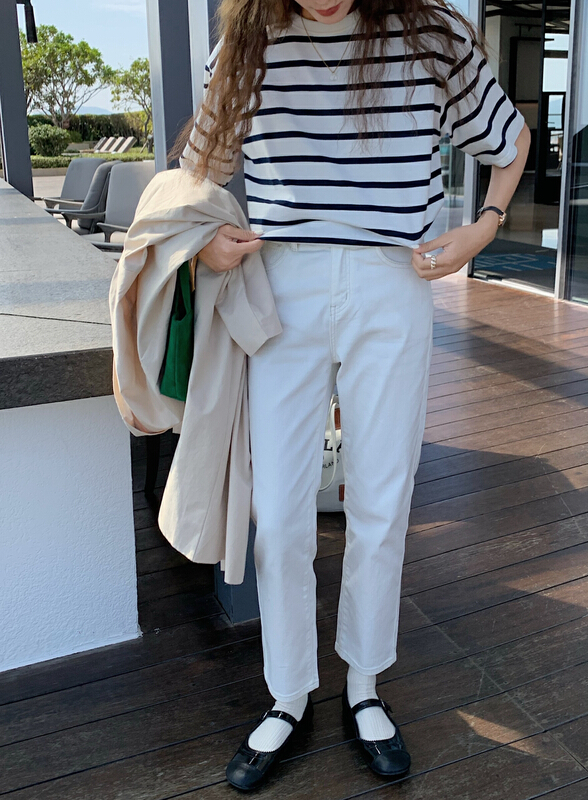 New year in early spring! [meet me] one button versatile simple jeans ys1-6962# L