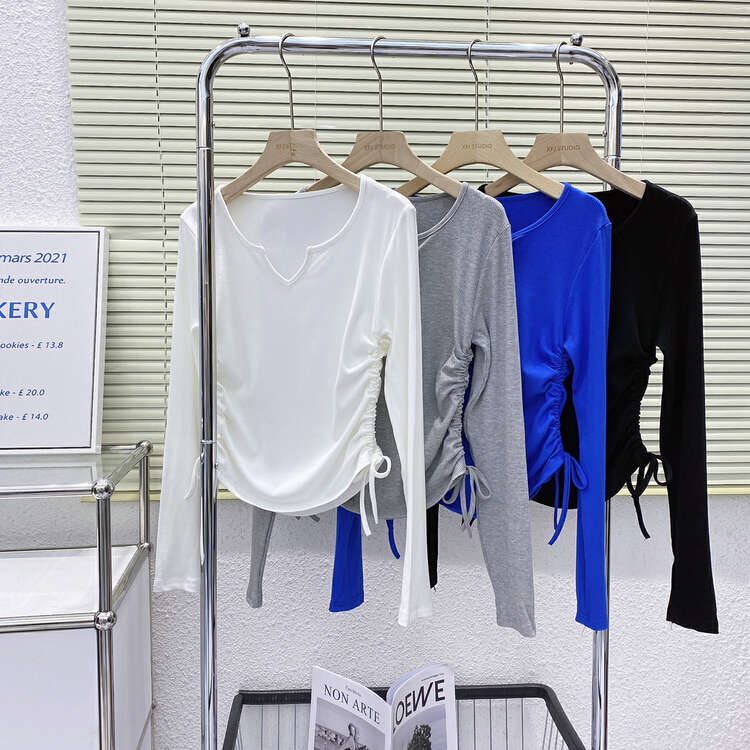 New year in early spring! [Xiaofan family] simple solid color drawstring versatile sweater 8198# LSW